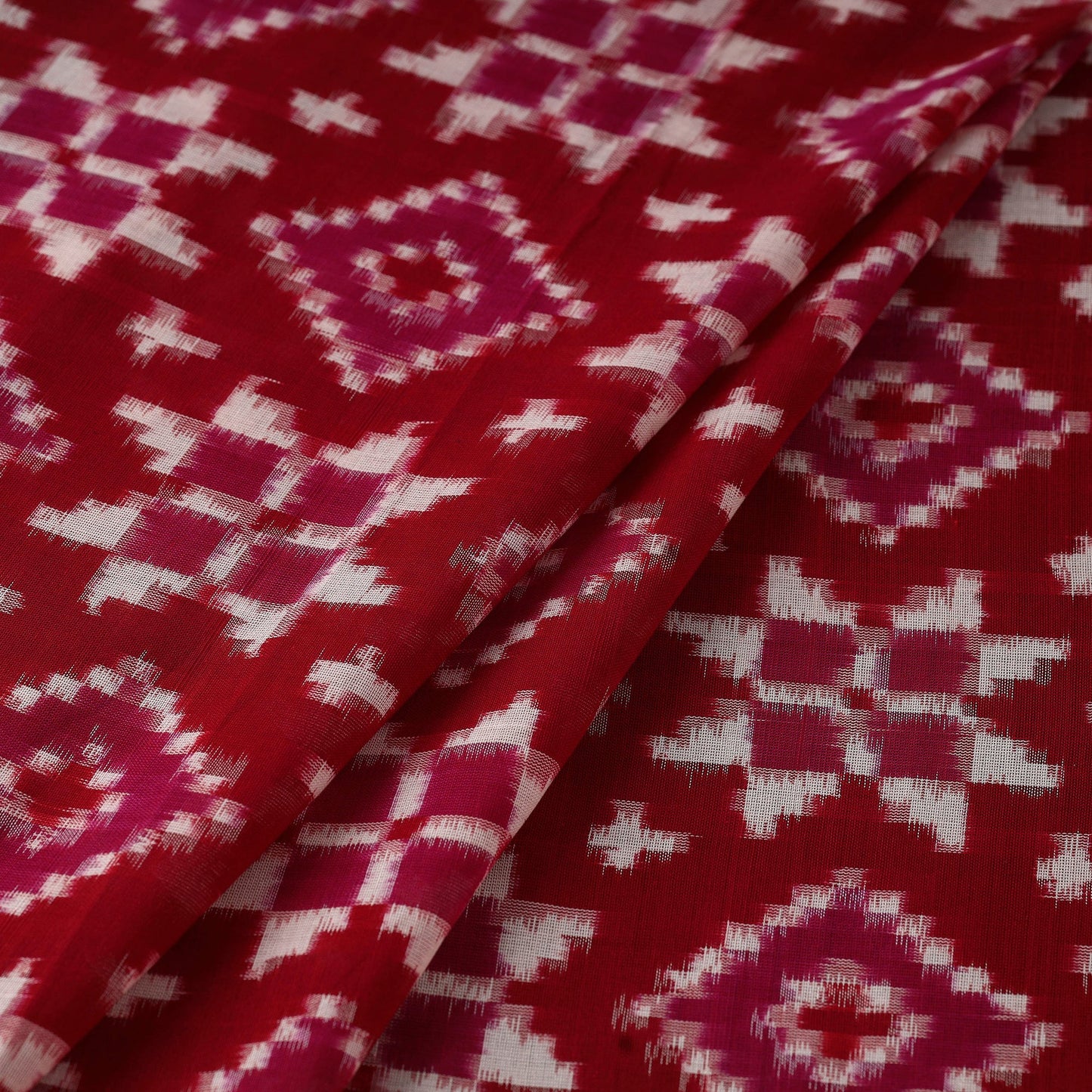 Red - telia rumal handloom cotton pochampally double ikat