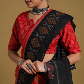 Red Telia Rumal Handloom Cotton Pochampally Double Ikat Saree