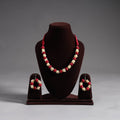 Buy Red Thread Beads Handmade Necklace Set
