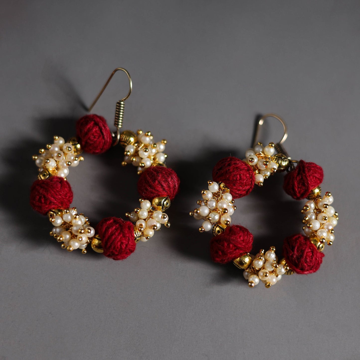 Buy Red Thread Beads Handmade Necklace Set