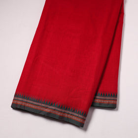 Red Thread Border Dharwad Cotton Fabric