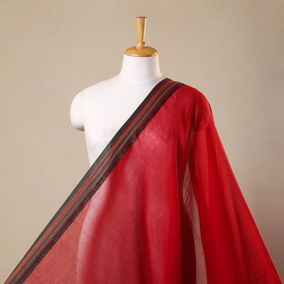 Red Thread Border Dharwad Cotton Fabric