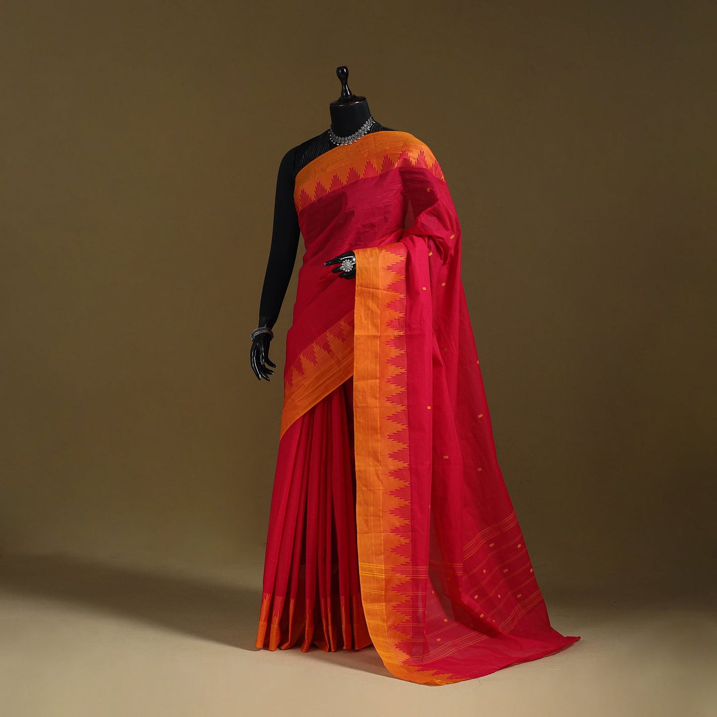 Thread buti cotton kanchipuram saree with border 33