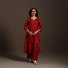 Red Thread Buti A-Line Spun Dupion Silk Kurta Set (Set of 2)