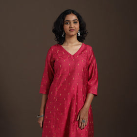 Red Thread Buti A-Line Spun Dupion Silk Kurta Set (Set of 2)