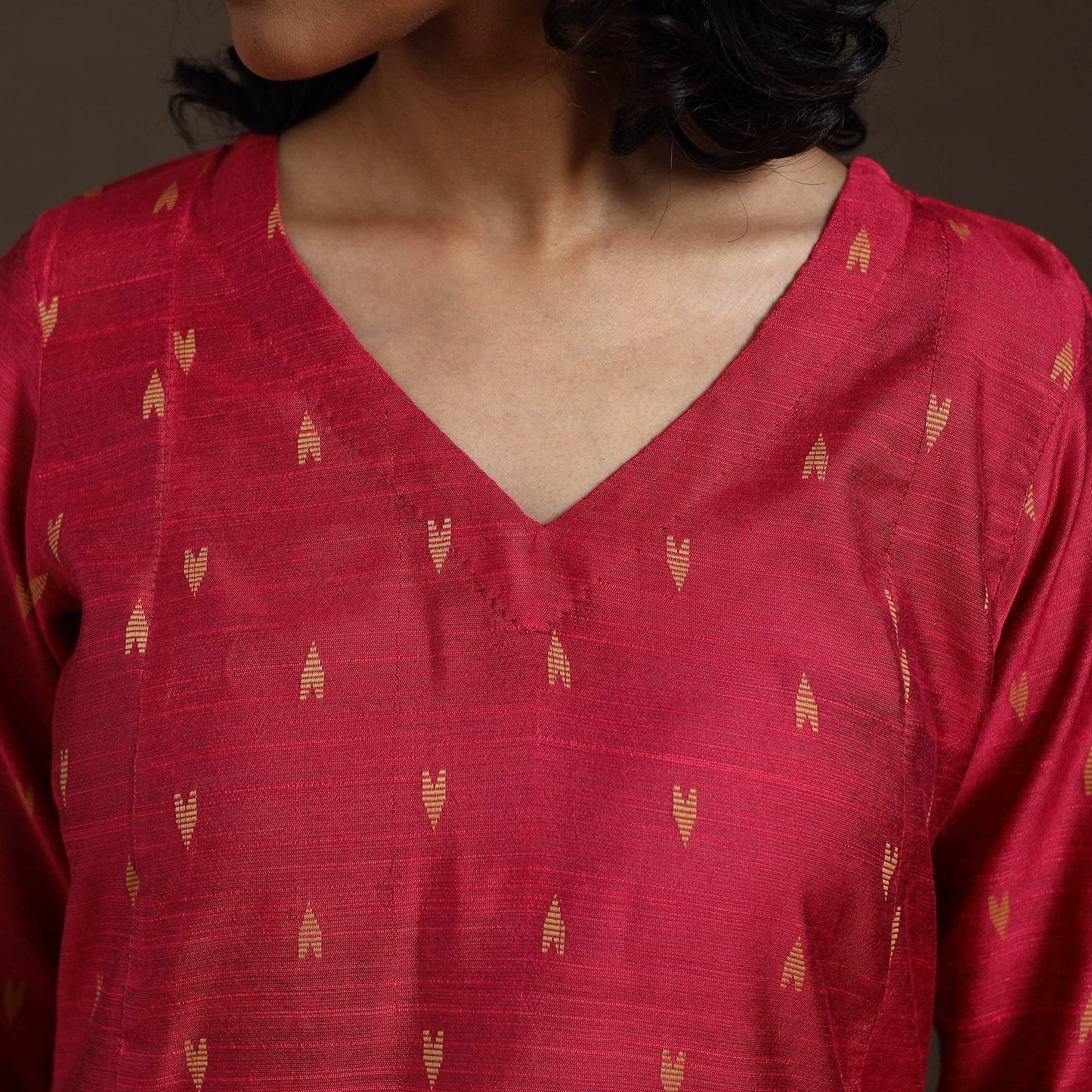 Red Thread Buti A-Line Spun Dupion Silk Kurta Set (Set of 2)