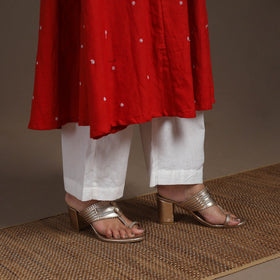 Red - thread buti work cotton plain kurta set (set of 2) 03