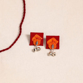 Red - thread work gs fabart necklace set 06 - handcrafted