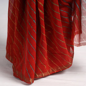  Leheriya Tie-Dye Chanderi Silk Saree with Zari Border 