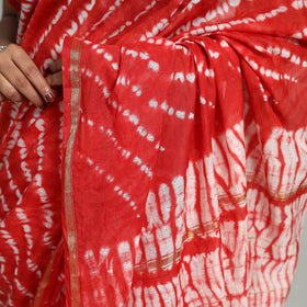 Red Elegant Tie & Dye Shibori Silk Saree Online in India