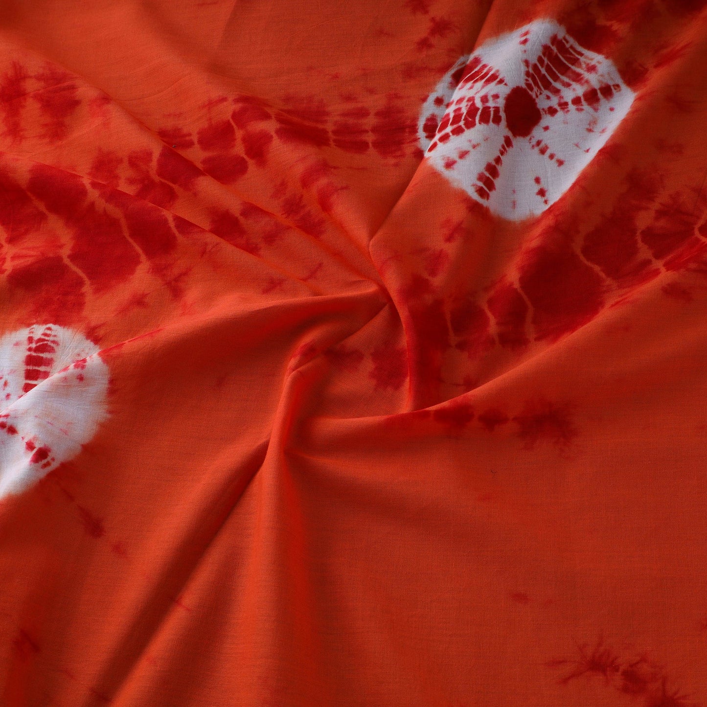 Red Tie-Dye Cotton Shibori Fabric 