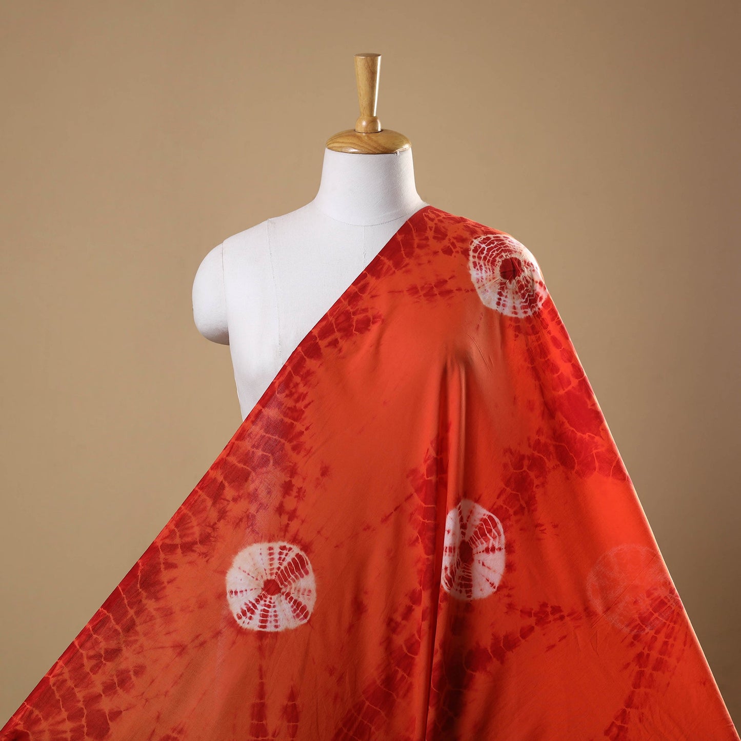 Red Tie-Dye Cotton Shibori Fabric 