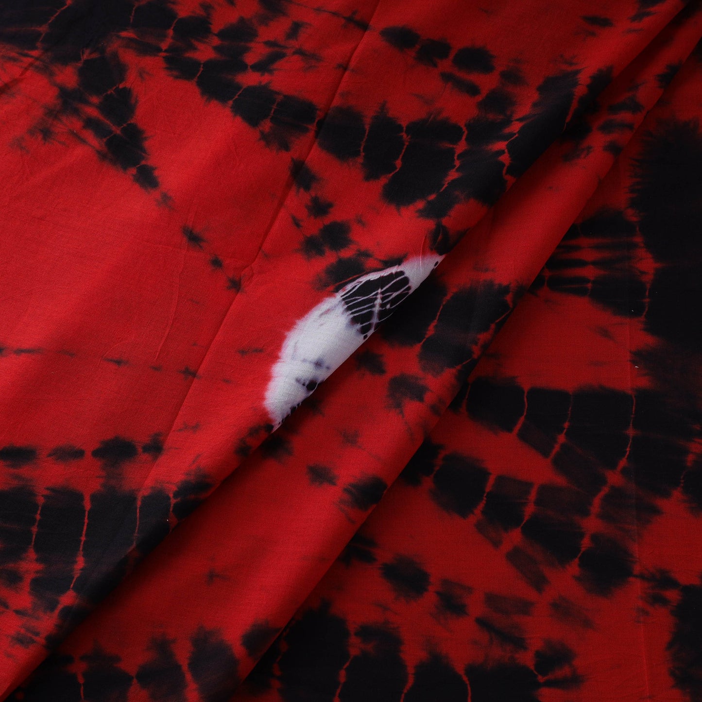 Red Tie-Dye Cotton Shibori Fabric 