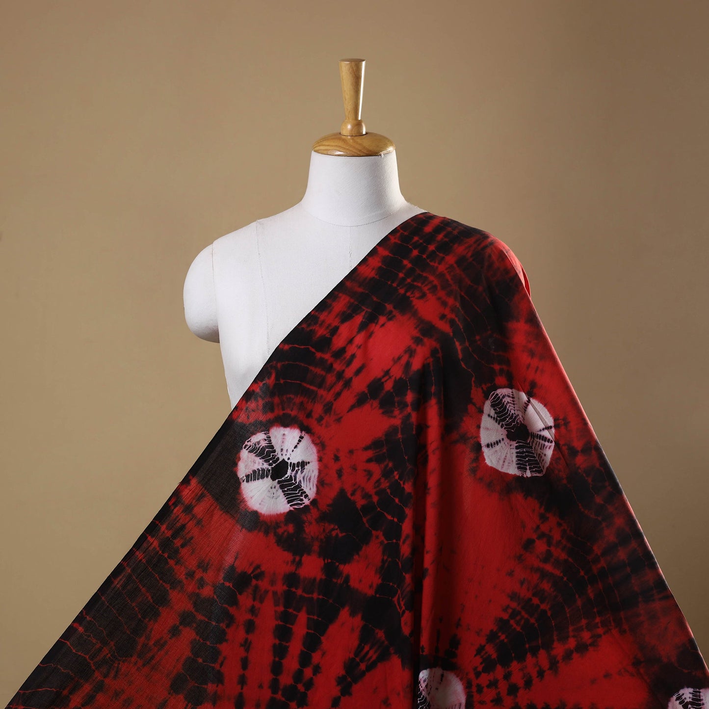 Red Tie-Dye Cotton Shibori Fabric 