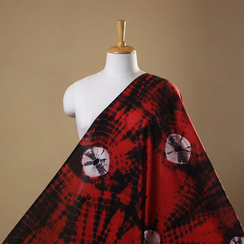 Red Tie-Dye Cotton Shibori Fabric 