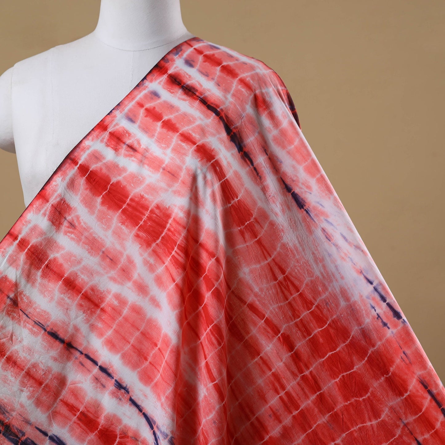 Black - tie-dye cotton shibori fabric 09 - handcrafted