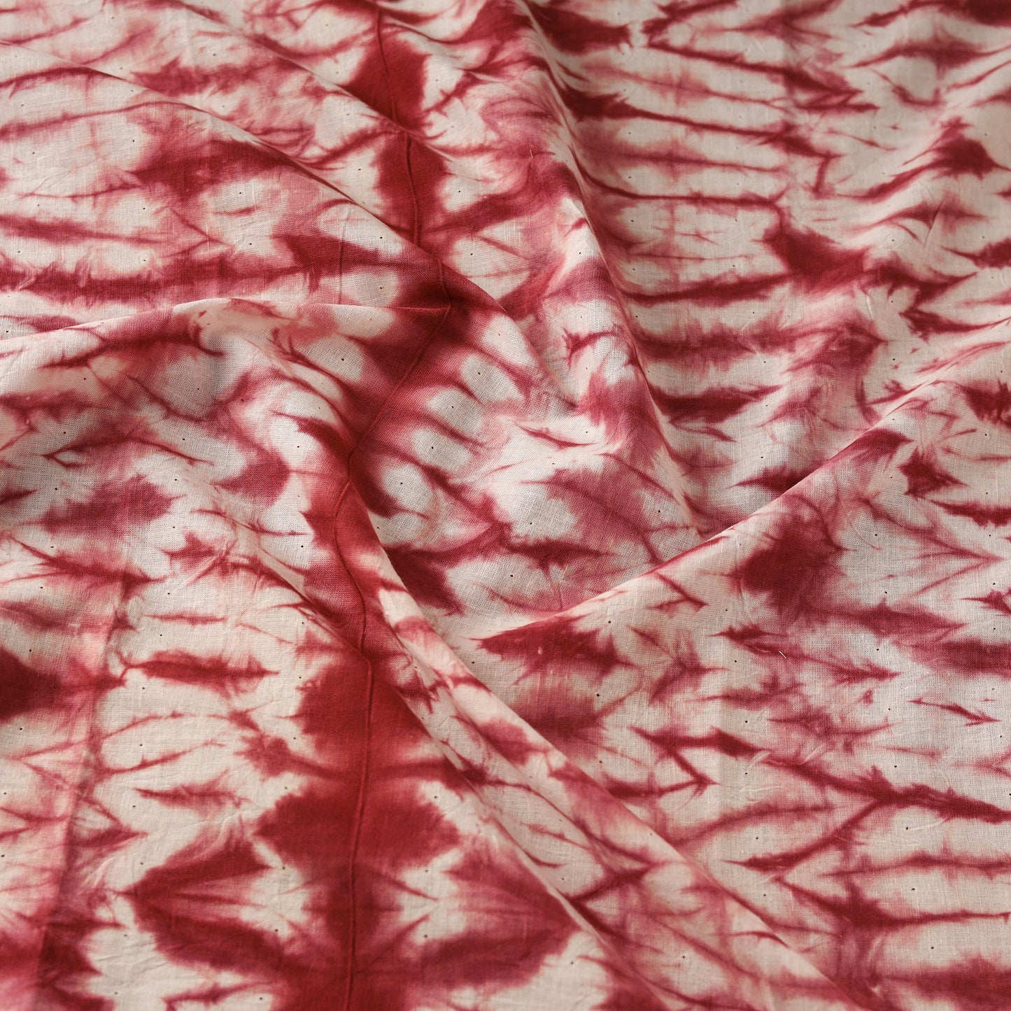  Red Tie-Dye Cotton Shibori Fabric 