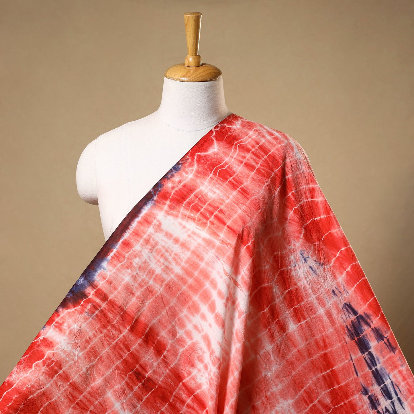 Buy Red Tie-Dye Cotton Shibori Fabric Online