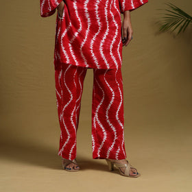 Buy Red Tie & Dye Cotton Shibori Co-Ord Set Online in India