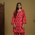 Buy Red Tie & Dye Cotton Shibori Co-Ord Set Online in India