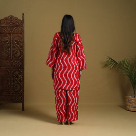 Buy Red Tie & Dye Cotton Shibori Co-Ord Set Online in India