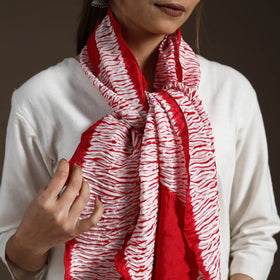 Buy Red Tie & Dye Gajji Silk Shibori Stole