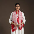 Buy Red Tie & Dye Gajji Silk Shibori Stole