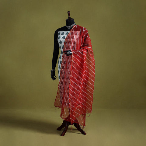Red - tie-dye kota doria cotton leheriya dupatta 06