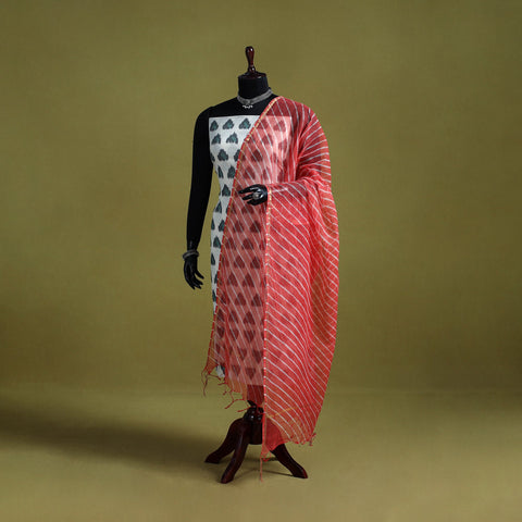 Red - tie-dye kota doria cotton leheriya dupatta 12