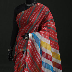 Tie-dye kota doria cotton leheriya saree 17 - handcrafted