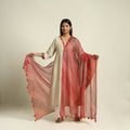  Tie & Dye Red Mothra Kota Doria Cotton Leheriya Dupatta