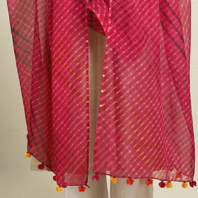 Buy Tie & Dye Red Mothra Kota Doria Cotton Leheriya Dupatta