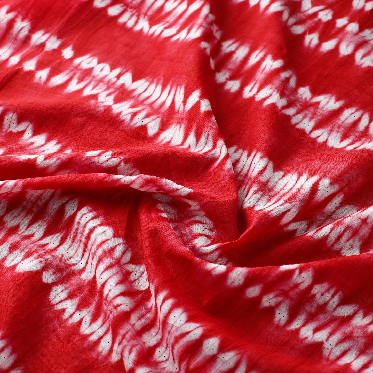  Red Tie & Dye Pure Cotton Shibori Fabric 
