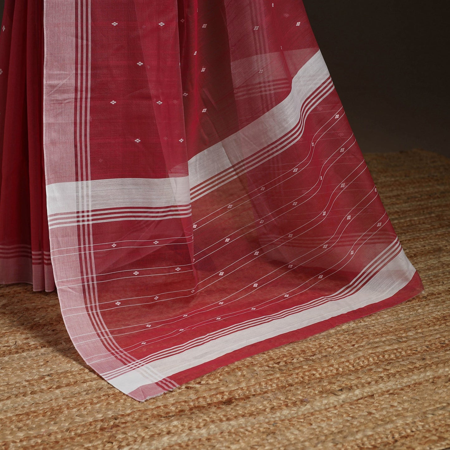 Red - traditional handloom chanderi silk saree 12