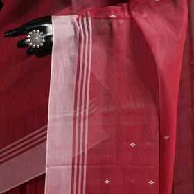 Red - traditional handloom chanderi silk saree 12