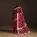 Red - traditional handloom chanderi silk saree 12