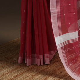 Red - traditional handloom chanderi silk saree 12