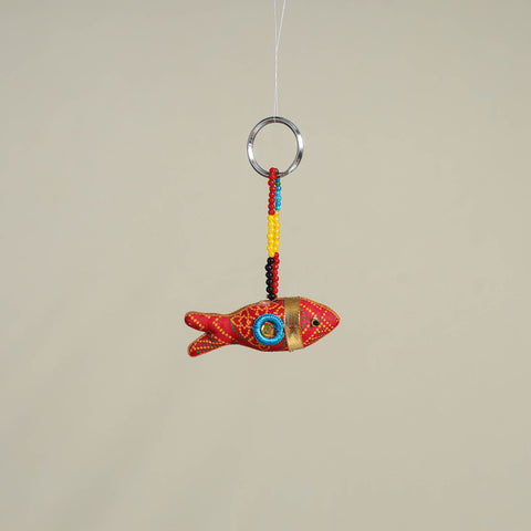 Red Traditional Handmade Fish Doll Keychain
