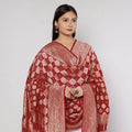  Traditional Kutch Neem Zari Jaal Work Bandhani Tie-Dye Georgette Banarasi Dupatta 