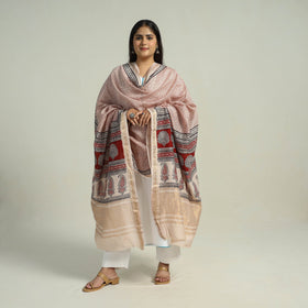 Red - traditional maheshwari silk bagh dupatta 12