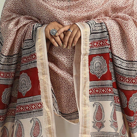 Red - traditional maheshwari silk bagh dupatta 12