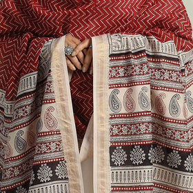 Red - traditional maheshwari silk bagh dupatta 13