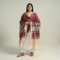 Red - traditional maheshwari silk bagh dupatta 17