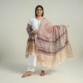 Red - traditional maheshwari silk bagh dupatta 19