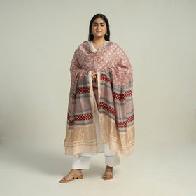Red - traditional maheshwari silk bagh dupatta 19