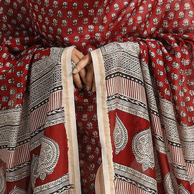 Red - traditional maheshwari silk bagh dupatta 29