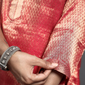  Traditional Maheshwari Tissue Zari Work Cotton Handloom Kurta with Dupatta Set 