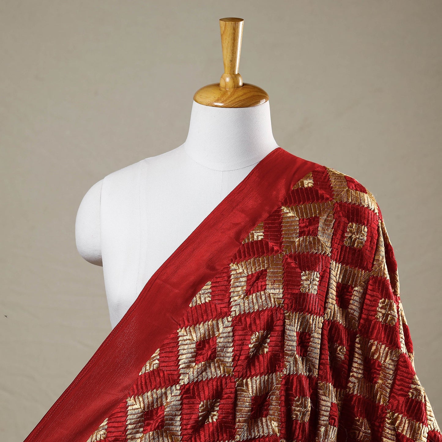  Traditional Phulkari Embroidered Chinnon Fabric 