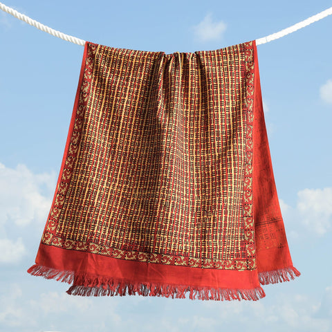 Block Printed Cotton Towel

