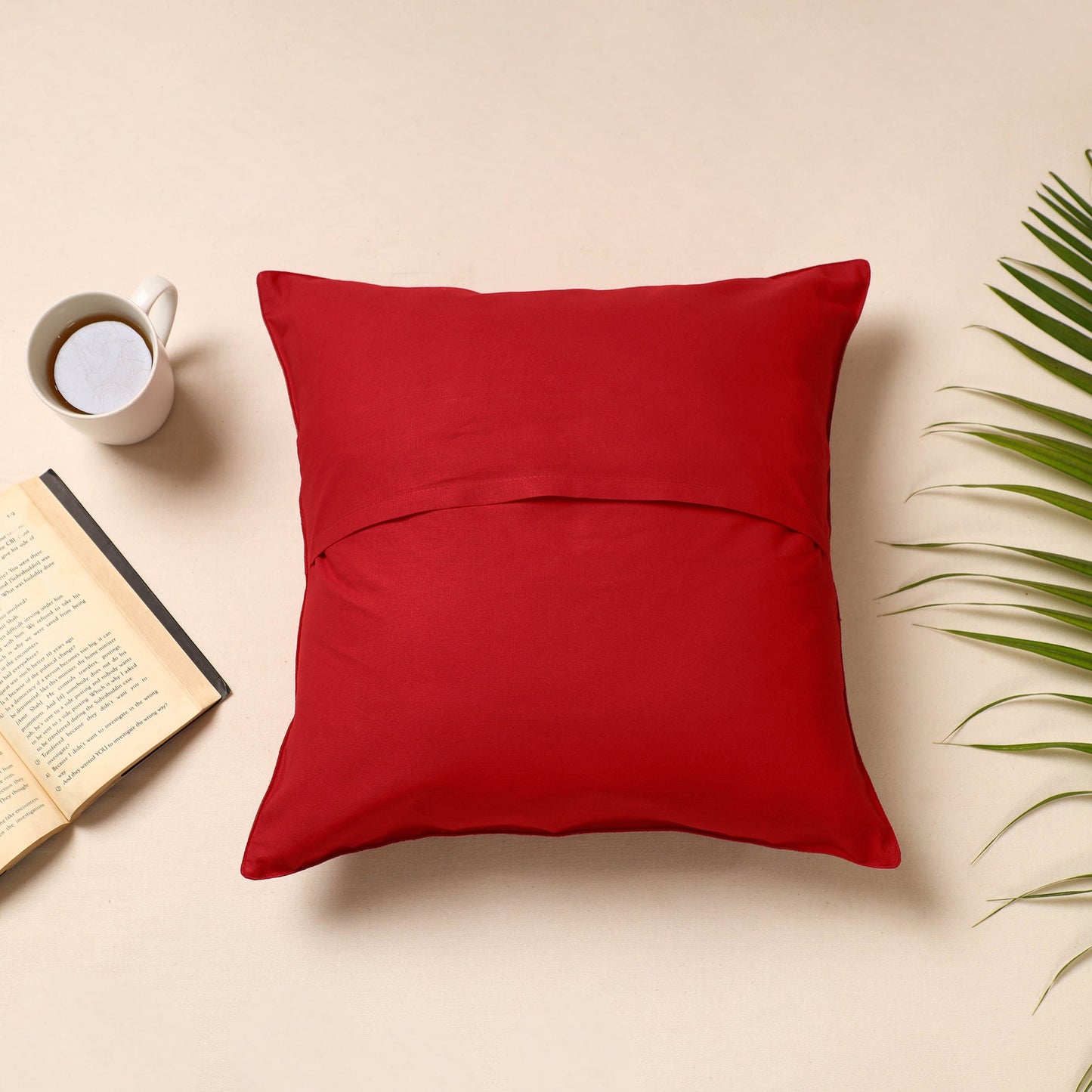 Red Traditional Pure Banarasi Silk Handwoven Zari Cushion Cover